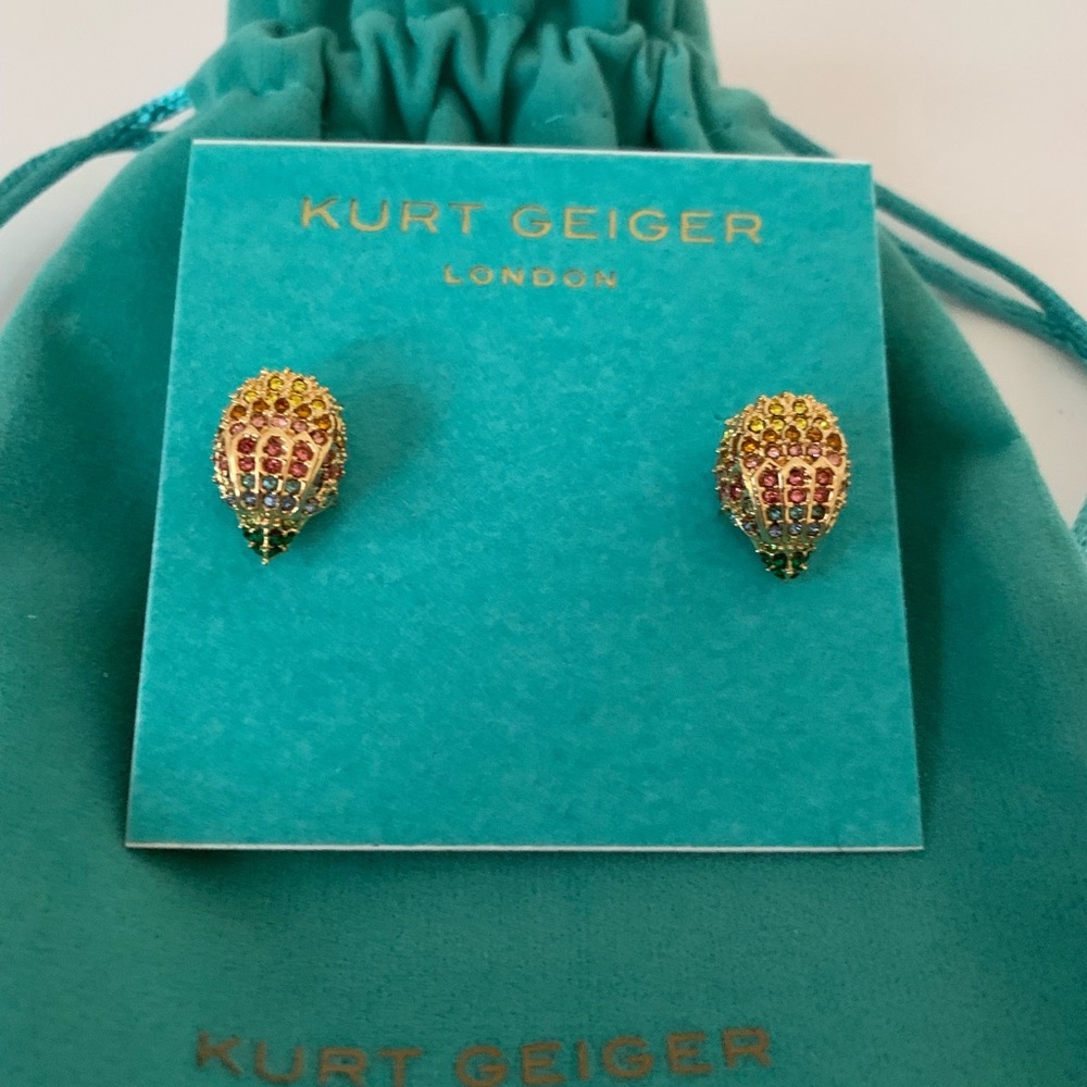Brand New Kurt Geiger London Rainbow Pavé Eagle Stud Earrings